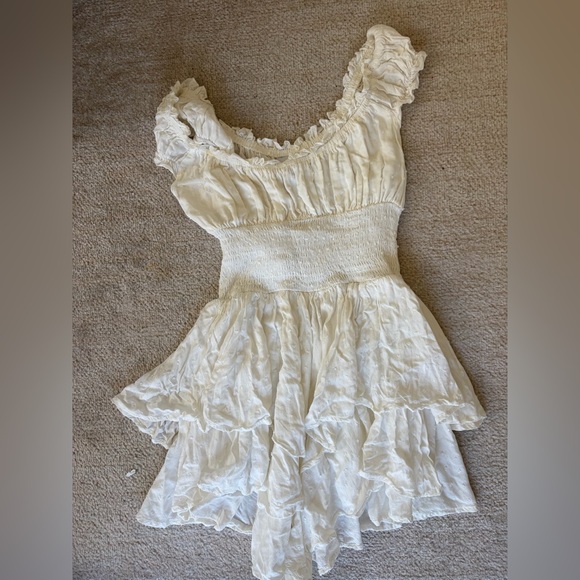 Princess Polly White Smocked Tiered Mini Dress - Picture 2 of 4